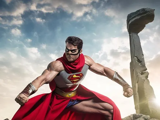 Prompt: Create super strong superhero from ancient times