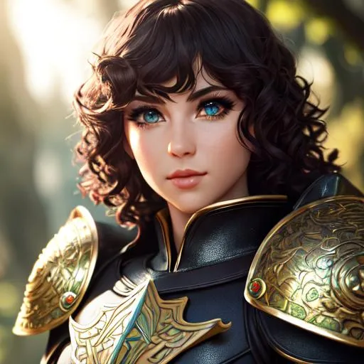 Prompt: cinematic shot, elf, dnd, cleric,  leather armor, detailed face, detailed eyes, full eyelashes, detailed interior, ultra detailed accessories, short curly hair, bangs, 

((sunshine, very strong sunlight on face, cinematic lighting, volumetric lighting, beautiful shading, head light, back light, natural light, ray tracing, symmetrical)), (((masterpiece, professional, professional illustration))), Fantasy style,

UDR, HDR, 64k, beautiful, stunning, masterpiece