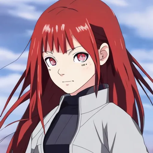 Prompt: Red haired anime girl

From Boruto Naruto Next Generations

Blue eyes 

Shinobi