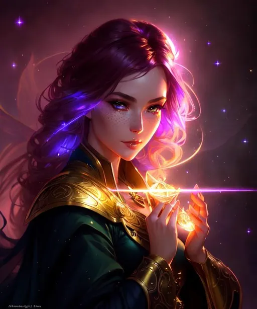 Prompt: glowing, shimmer, fantasy, multiple mages, well lit, atmospheric,  character design, gold freckles, highly detailed, fantasy characters illustration, portrait, beautifully lit, ethereal, bleak, art by stanley artgerm, peter mohrbacher, Brian Froud, rossdraws, guweiz and wlop and ilya kuvshinov and artgerm and makoto shinkai and studio ghibli. art by Stanley Artgerm, Charlie Bowater, painting by daniel f gerhartz, art by Andrew Atroshenko, each girl different colored hair,pink sun flowers poppies, dramatic makeup, highly detailed girls by artgerm and Edouard Bisson, highly detailed oil painting, portrait of a beautiful person, art by Stanley Artgerm, Charlie Bowater, Atey Ghailan and Mike Mignola,