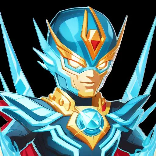 Prompt: portrait of ice phoenix man, eyes, beautiful intricate ice phoenix hair, shimmer in the air, symmetrical, superhero, concept art, digital painting, looking into camera, square image