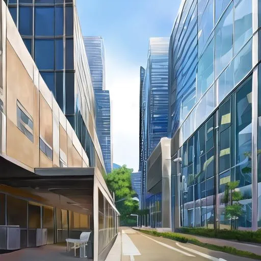 Prompt: a background of modern office, in anime style, masterpiece