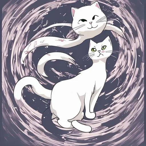 Prompt: cat ghost, anime style 