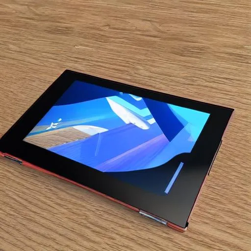 Prompt: nintendo switch XL foldable laptop, concept, product design