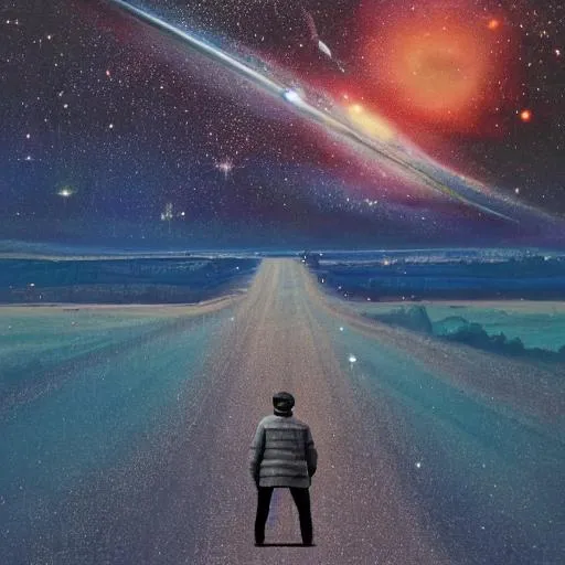 Alone at the edge of a universe, humming a tune | OpenArt