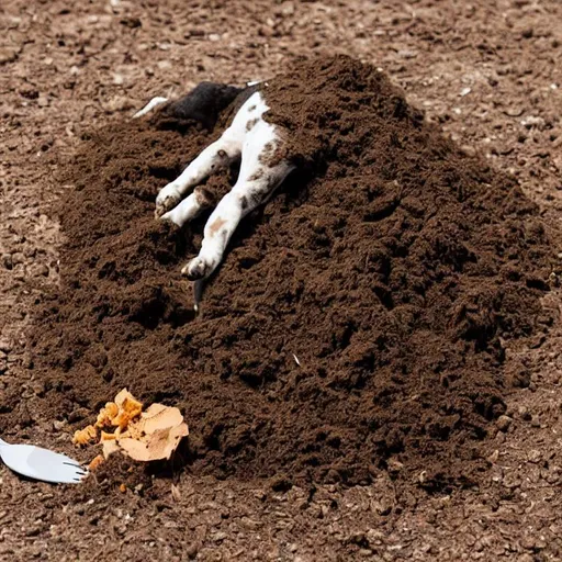 renissaunce dog eating bag of dirt