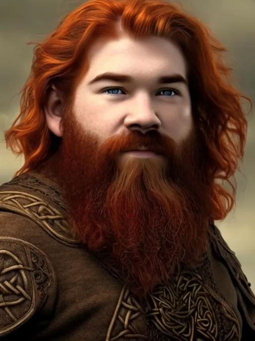 Prompt: Male, Dwarven, Celtic, Dwarf, Irish, Red Hair, Auburn Hair