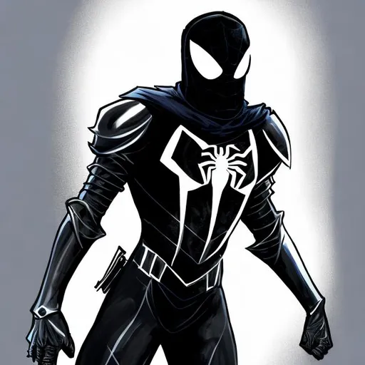 Prompt: Black suit Spider-Knight