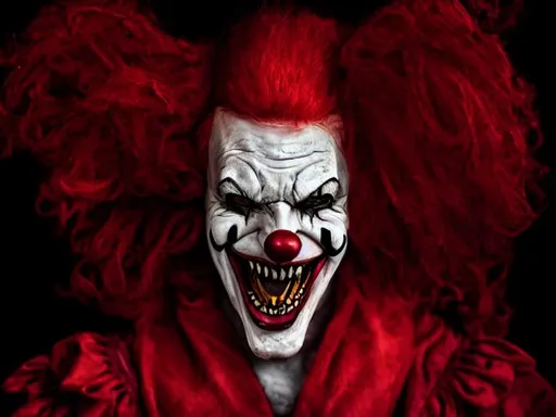 Prompt: nightmare jester clown joker