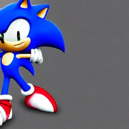 Prompt: sonic with legs arms and hands
