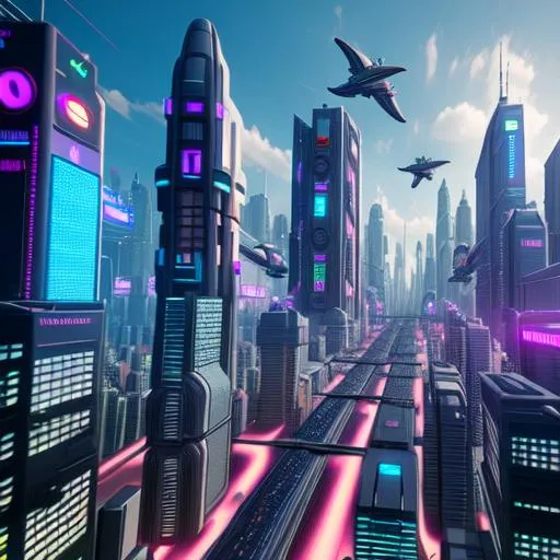 Prompt: 4k futuristic city, crowded, flying cars, cyberpunk, 3d blender render

