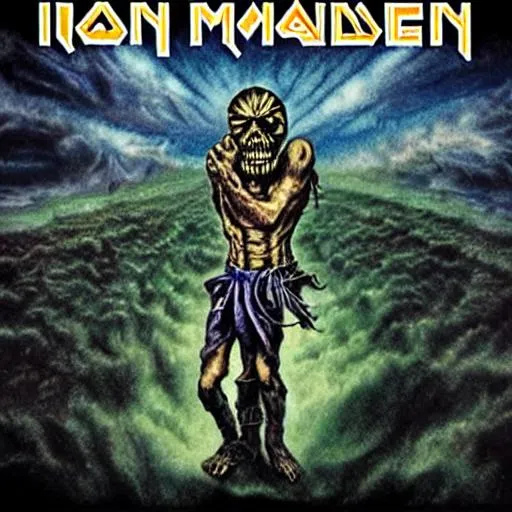 Prompt: iron maiden album cover