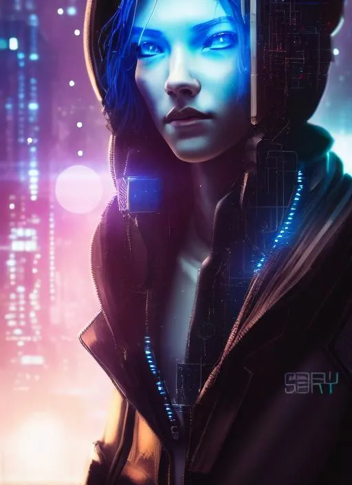 Prompt: Extremely detailed portrait of  cyberpunk random character, night sky, stars, galaxy, extremely detailed  cyberpunk street hyperrealistic background , 8k, high quality, concept art, trending on artstation, sharp focus, studio photo, intricate details, hyper detailed