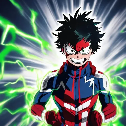 Prompt: Long exposure. Promo shot for new My Hero Academia series. Vigilante deku. Anime. Dark