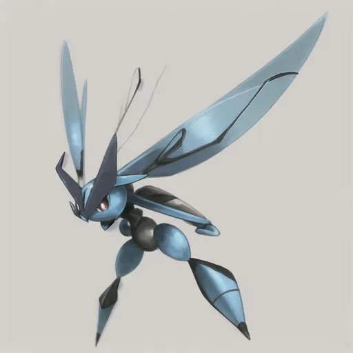 Prompt: blue bug/steel pokemon that can fly at supersonic speed
