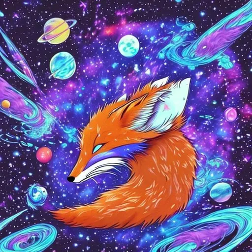 Prompt: Space Fox Trippy