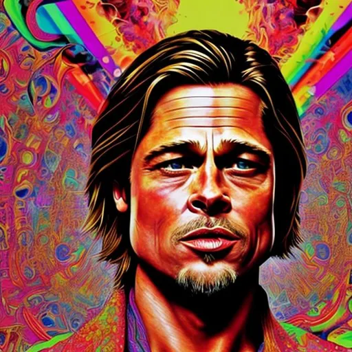 Prompt: Psychedelic Brad Pitt
