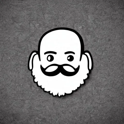 Prompt: Bearded man drawn like a logo
