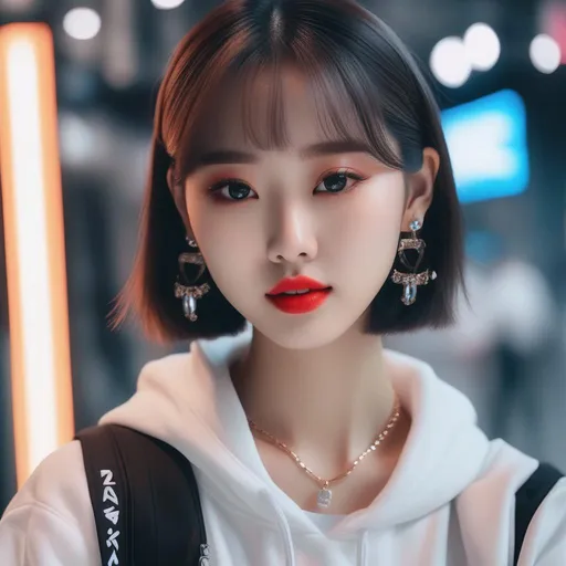 Prompt: Realistic Asian kpop girl full HD 4k wearing y2k clothes