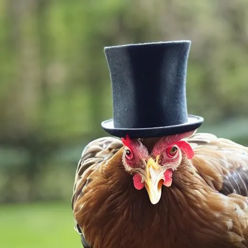 Prompt: chicken top hat
