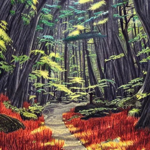 Prompt: drawing japan forest
