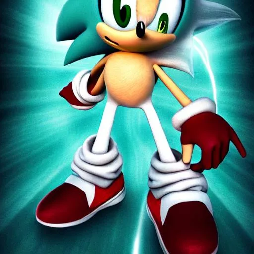 Prompt: sonic with no eyes