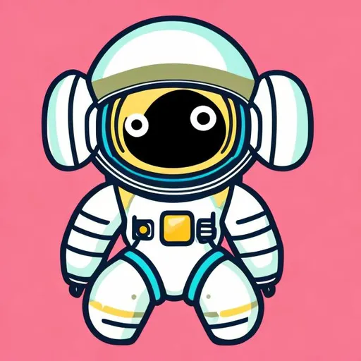 Prompt: simple vector icon tiny astronaut without background