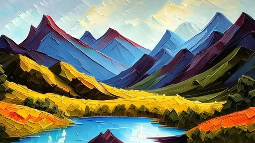 Prompt: Mountains Landscape painting
