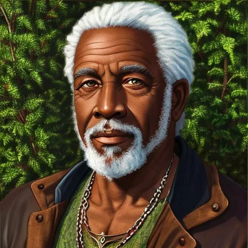 Prompt: medieval, fantasy, rpg, high quality, very detailed, detailed eyes, portrait of an old black man dressed in farmer clothes.