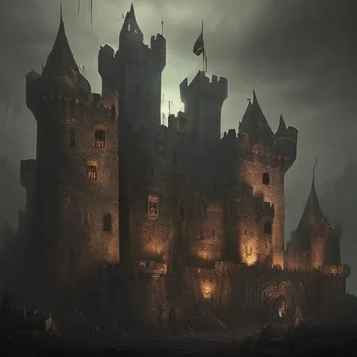 Prompt: A castle that look terrible atmosphere and have a classic style