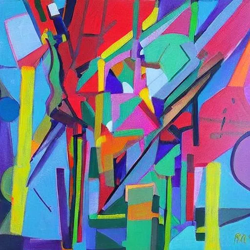 Prompt: a stunning modern art painting
