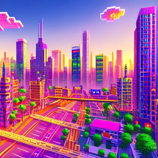 Download 8 Bit Neon City for desktop or mobile device. Make your device  cooler and more beautiful.