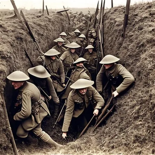 Prompt: ww1 trenches fights

