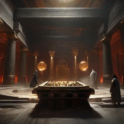 Prompt: "(("Vision of ominous chariot in double exposure, above 30-year-old hooded clean-shaven Egyptian mage throwing ivory dice inside firelit room"))!! Centred mid-distance mid-angle; intricately hyperdetailed epic dramatic dreamlike epic photorealistic movie concept painting; EJ Poynter; WLOP; Raphael Lacoste; Dan Witz; rich contrasting colours; meticulously detailed complex divination masterpiece; Cinema 4D render; volumetric lighting; amazing depth"
