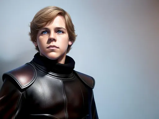 Prompt: youth Luke skywalker, whole body ,An ultra realistic portrait painting, 4k, Ultra realistic, Highly Detailed, Dark Fantasy, Epic Lighting