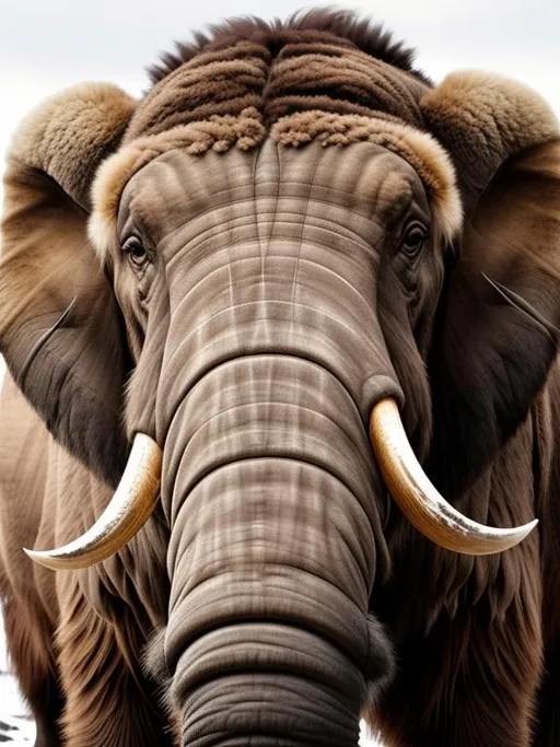 Prompt: The Woolly Mammoth in this portrait is a majestic and imposing creature, with a thick coat of fur and imposing tusks. Its fur is rendered in exquisite detail, with a range of earthy tones creating a beautiful natural pattern across its body. The Mammoth's eyes are striking and intense, with a fierce intelligence and a hint of wildness.

The mystical tundra world in which the Mammoth is portrayed is a beautiful and serene environment, filled with ancient vegetation and flora. The landscape is dominated by an array of plants such as Dryas octopetala and Salix arctica. The tundra is also home to the majestic Snowy Owl, Bubo scandiacus, which soars above the Mammoth in the portrait.

The lighting in the scene is soft and warm, with rays of light filtering through the sparse canopy of trees, creating pockets of light and shadow that add depth and texture to the scene. The colors of the landscape are muted and stark, with a range of greys and browns.

The level of photorealism in this portrait is truly impressive, with the Mammoth's fur rendered in exceptional detail, from the individual strands of hair to the subtle variations in color and texture. The lighting and shadows create a sense of depth and dimensionality that bring the scene to life, with the Mammoth casting a soft shadow on the tundra floor as it stands in a tranquil pose.

In conclusion, this hyper-detailed portrait of a prehistoric Woolly Mammoth in a mystical tundra world is a stunning work of art, showcasing the beauty and power of an extinct creature and the enchantment of a mystical world. The natural environment and exquisite rendering details create a sense of realism that brings the scene to life, making it feel as though the viewer is standing right there in the tundra with the Mammoth.