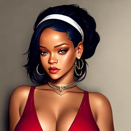 Prompt: Rihanna, pregnant , portrait, Hyper realistic 
