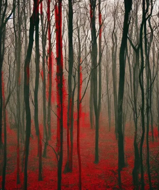 Prompt: bloody forest