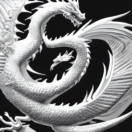Prompt: white dragon, 4k, 8k