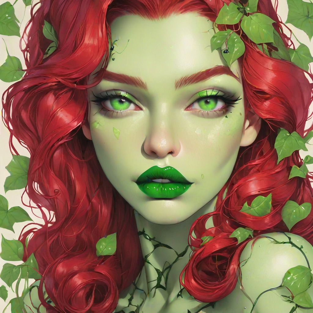 Poison ivy with green lips