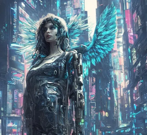 Prompt: Cyberpunk angel 


