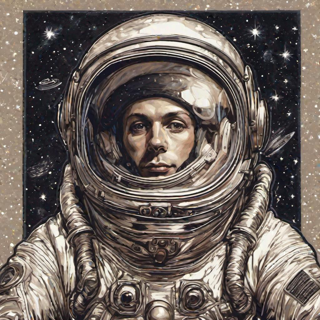 astronaut portrait art
