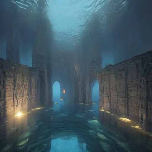 Prompt: hyperrealistic sunken cathedral