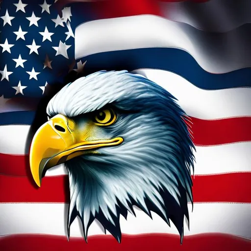 Prompt: Eagle with USA flag background