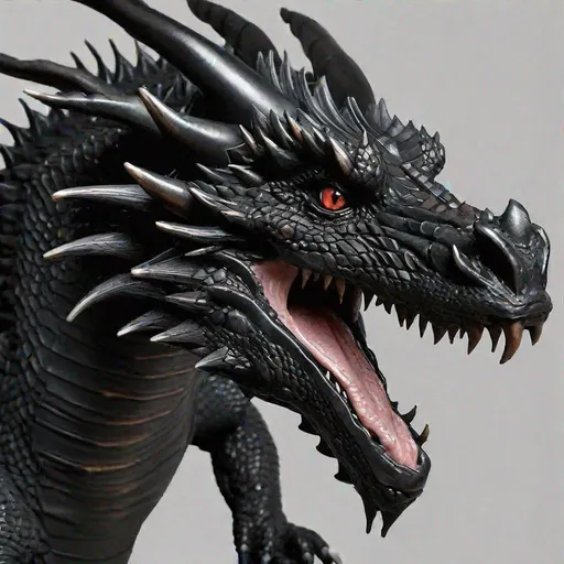 Prompt: Hyper-realistic Black dragon