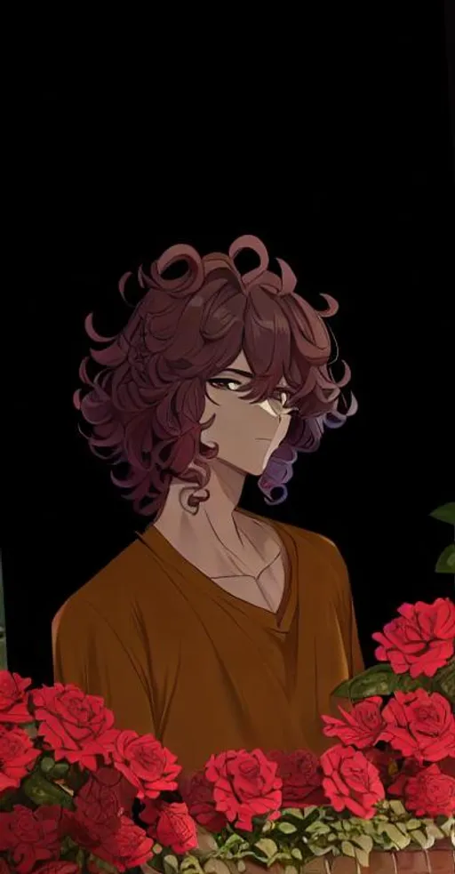 Prompt: a pretty boy with curly hair