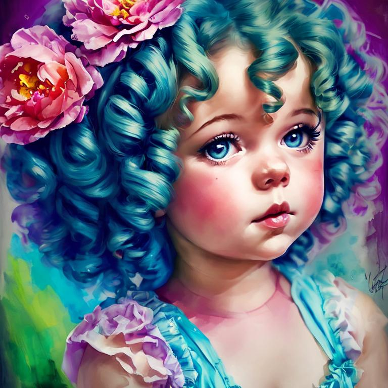a fairy of spring, Shirley temple curls, vivid color... | OpenArt