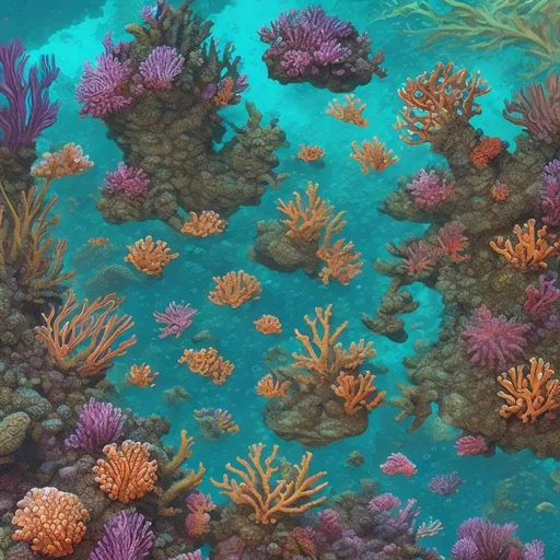 Giant CORAL REEF World Map 9 Sizes of Wallpaper or Custom