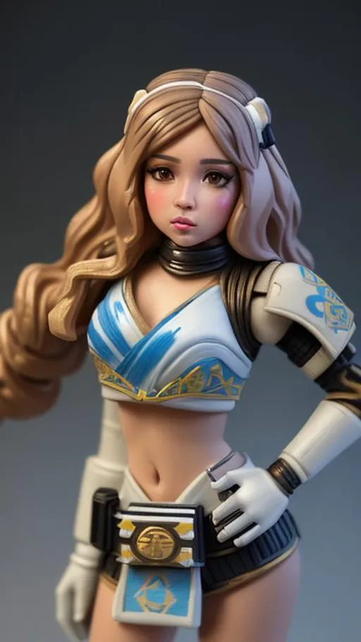 Prompt: Please take tilt-shift technique high quality photo of POKIMANE as a female Street star wars miniature lead model. Painted in bright Authentic colours very highly detailed perfect form intricately painted.intricate exquisite faces high quality specular lights With macro, dslr, realistic photo, high quality, very close, supermacro, best quality,, in perfect studio lighting, supermacro objective, with , best contrast, best lights,
