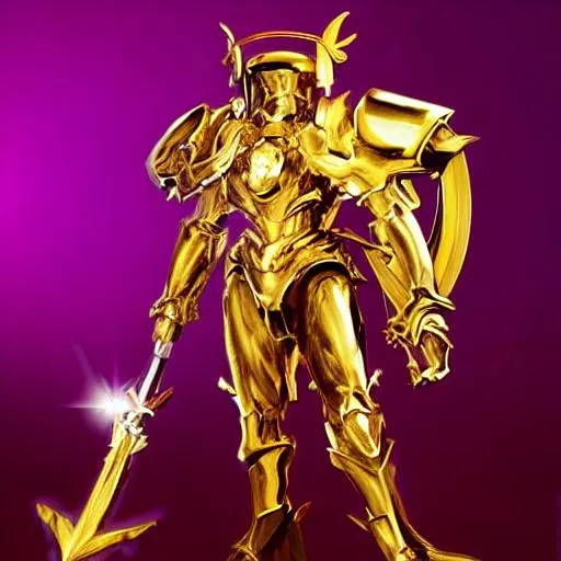 Prompt: beautiful golden celestial knight shining hyper realism 